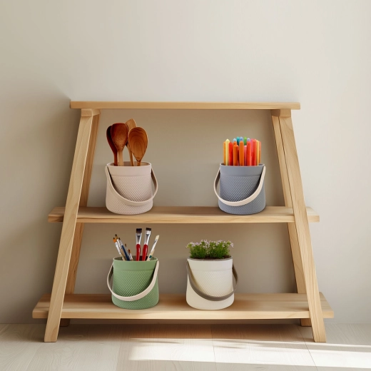 Cestino decorativo con manico 11 × 18 cm - 1 pezzo