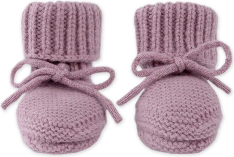 Scarpine in merino Lodger mauve (6–12 mesi)