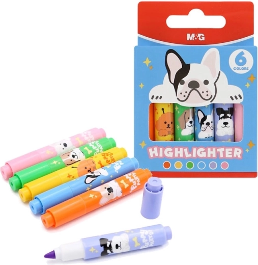 Evidenziatori Mini Puppy Party, set da 6 pezzi