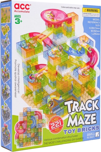 Pista per biglie con kit di costruzione da 221 pezzi
