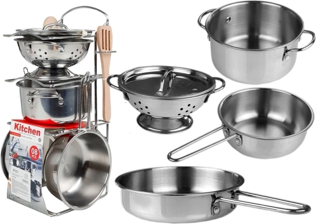 Set di Utensili da Cucina in Acciaio Inox 8 Pezzi