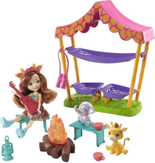 Set con bambola Enchantimals Campeggio nella Savana