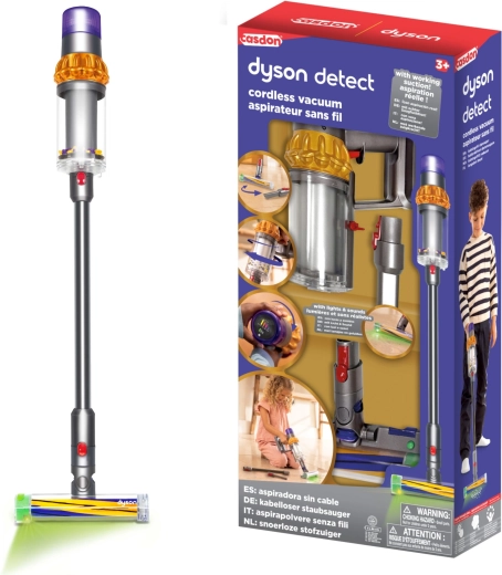 Casdon Dyson Detect aspirapolvere a bastone senza fili per bambini con luce e suono