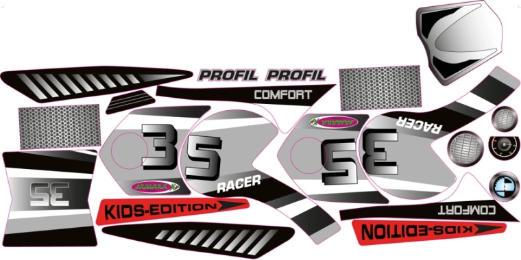 Jamara adesivo decorativo per triciclo elettrico per bambini ride-on e-trike racer - 1 pezzo