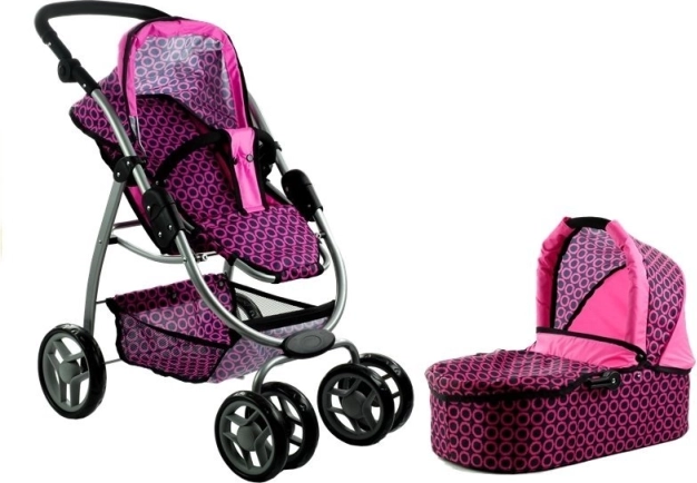 Passeggino per bambole Alice 2 in 1 con gondola e versione da golf
