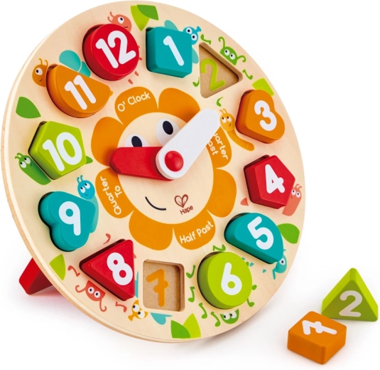 Orologio puzzle in legno per bambini con supporto