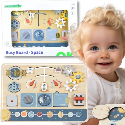 Tavola delle attività Montessori in legno Spazio di Tooky Toy