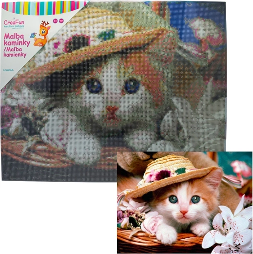 Pittura diamantata – gattino innocente 40 × 50 cm