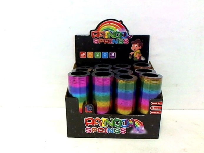 Lunga molla Slinky metalizzata arcobaleno