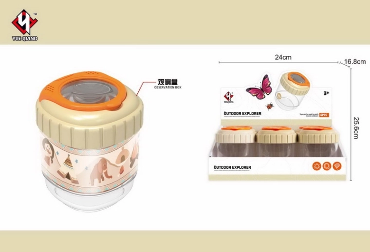 Scatola di osservazione per insetti con lente 8 × 8 × 9,5 cm