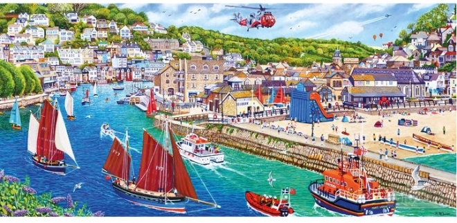 puzzle panoramico Porto di Looe di Gibsons, 636 pezzi