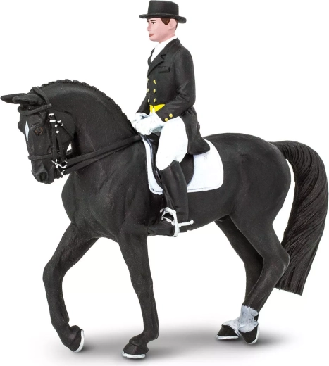 Safari Ltd. statuina cavallo Holstein con cavaliere