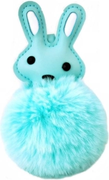 Decorazione sospesa con coniglio e pompon (12 × 8 cm)