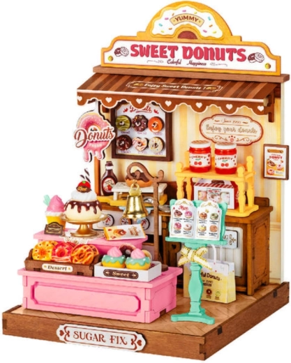 RoboTime miniatura casetta negozio di ciambelle – puzzle 3D in legno
