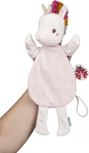 Burattino unicorno Lena di Lilliputiens che brilla al buio