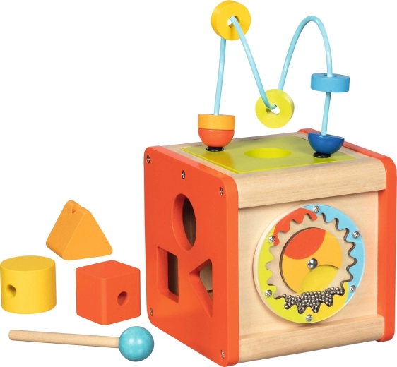 Cubo attività in legno con xilofono