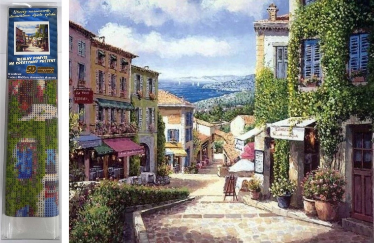 Norimpex Dipinto di Diamante Strada soleggiata 30x40 cm