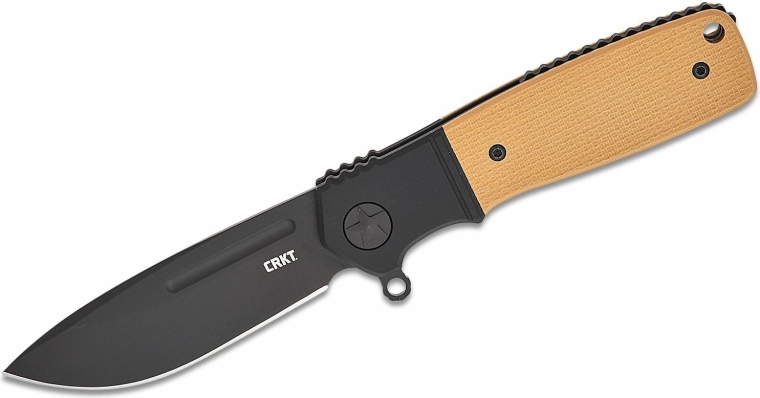 CRKT Homefront Compact coltello tascabile 7,3 cm, nero/arancione, alluminio e G10