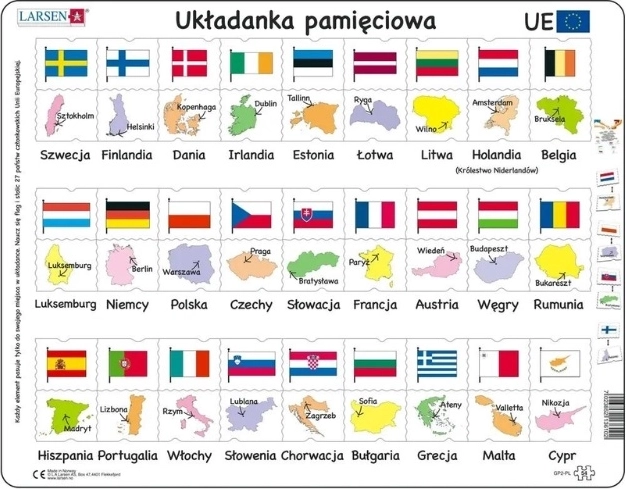 Larsen Unia Europa – bandiere d’Europa, puzzle educativo