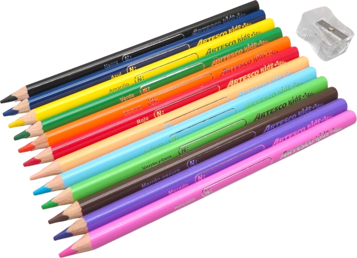 Pastelli colorati jumbo – set da 12 pz + temperamatite