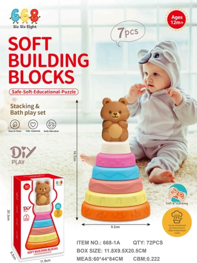 Piramide sensoriale morbida colorata con orsetto