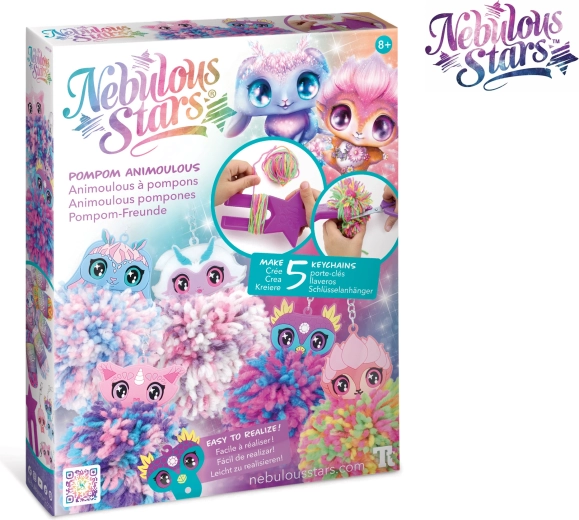 Nebulous Stars set creativo con pon pon Animous – kit per creare portachiavi