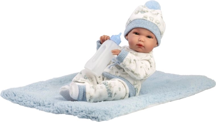 Llorens New Born maschietto – bambola neonato realistica per il bagnetto 35 cm