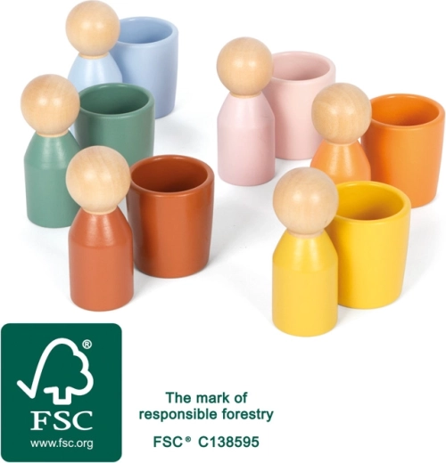 Bicchierini Montessori per il sorting con figurine in legno small foot