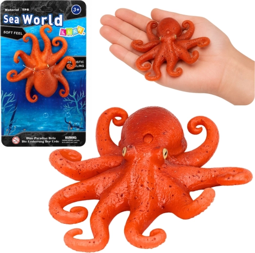 Realistica figurina in gomma elastica di polpo 14 cm