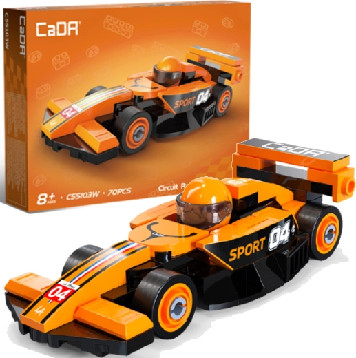 Costruzioni CaDA auto da corsa Circuit Racing Car arancione 70 pezzi