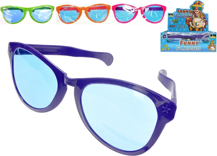 Occhiali da festa divertenti 26 cm – set da 12 pezzi, 4 colori