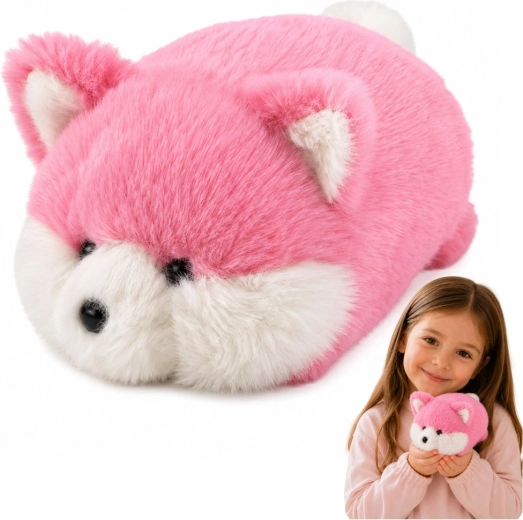 Peluche a forma di volpe rosa da coccolare 16 cm - 1 pezzo