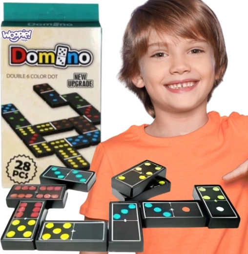 WOOPIE Domino colorato per tutta la famiglia, 28 tessere
