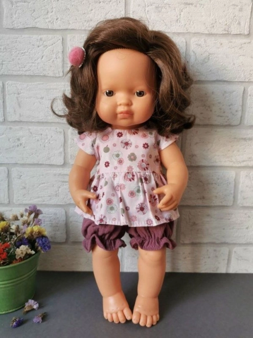 Tunica e mutandine per bambola 38 cm rozette rosa