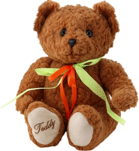 Orsetto di peluche con fiocco 30 cm, marrone