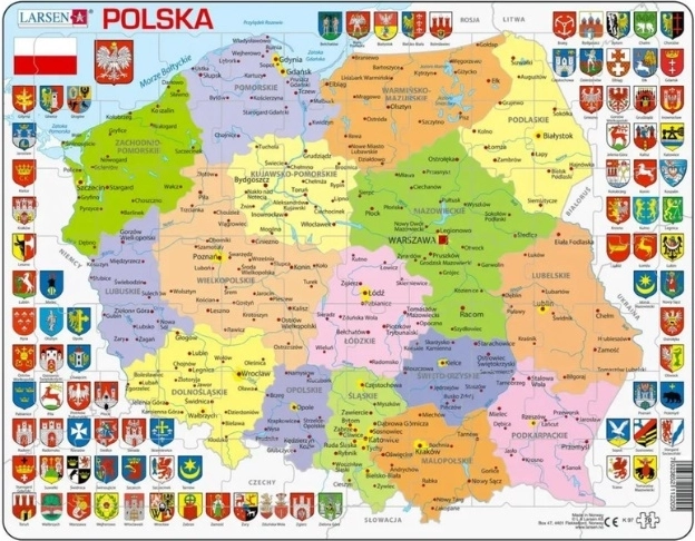 Larsen mappa politica della Polonia – puzzle educativo in cartone