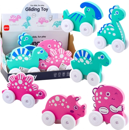 Dinosauro su ruote in schiuma per bambini mix di colori