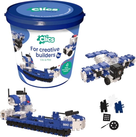 Clics mattoncini 8 in 1 nel secchio, 155 pezzi