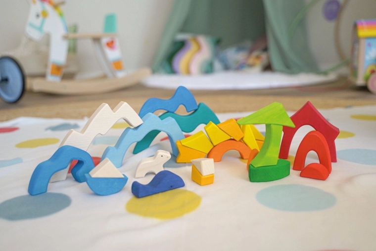 Puzzle paesaggistico in legno con orsetto polare - 1 pezzo