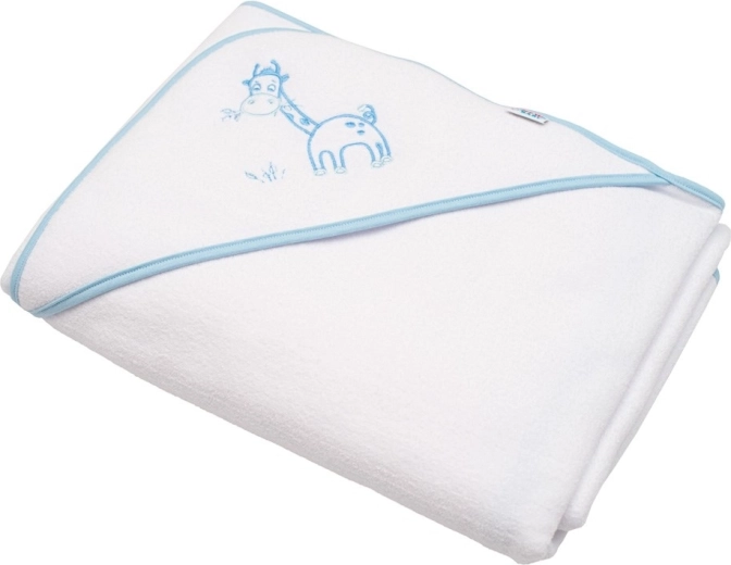 Asciugamano in spugna per bambini con cappuccio New Baby Giraffa 100 × 100 cm bianco