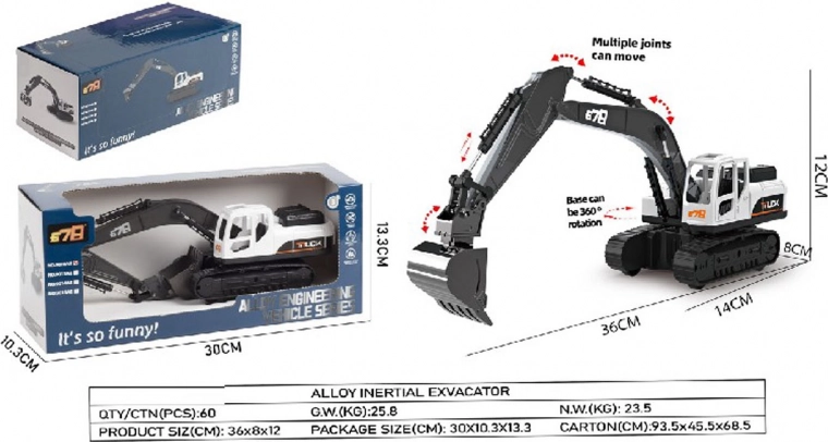 Escavatore bianco in metallo su cingoli