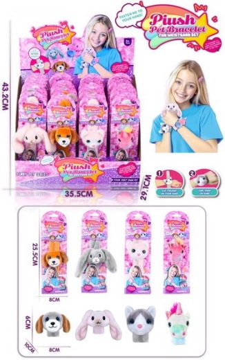 Braccialetto di peluche con animaletto