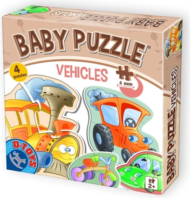 Baby puzzle mezzi di trasporto 4in1 (2–4 pezzi) di D-Toys