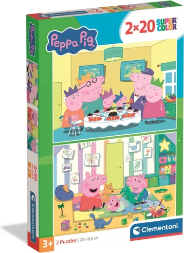 Puzzle 2x20 Super Color PEPPA PIG di Clementoni