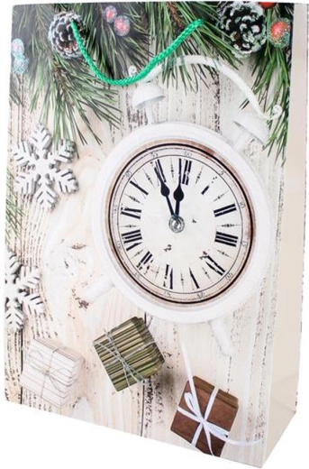 Busta regalo di carta natalizia TORO 44 × 31 × 12 cm, mix di motivi