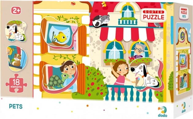 Puzzle di classificazione da 18 pezzi – animali domestici