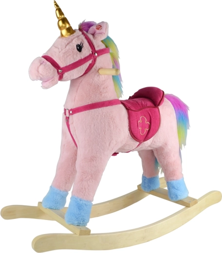 Cavallo a dondolo rosa Sparkys con suoni e bocca mobile