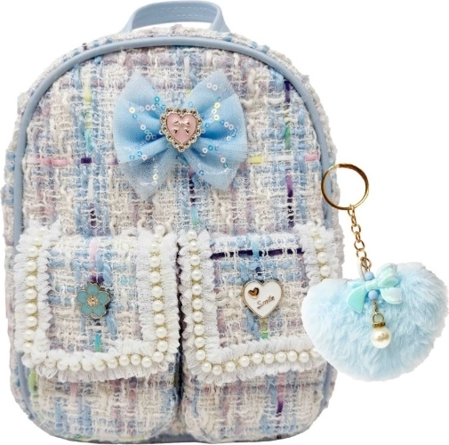 Hot Focus zainetto per bambini con ciondolo a pompon, blu