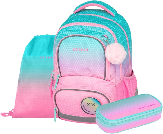Set scolastico OXYBAG OXY NEXT Ombre Pink – zaino, astuccio e sacca