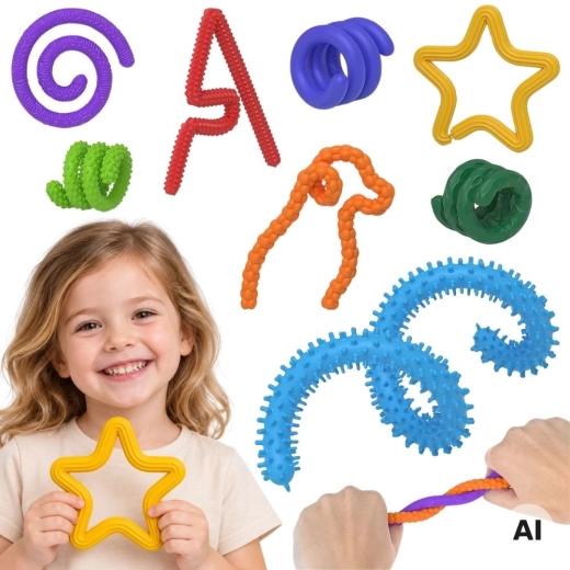 Bastoncini sensoriali antistress Woopie con diverse texture - 8 pezzi